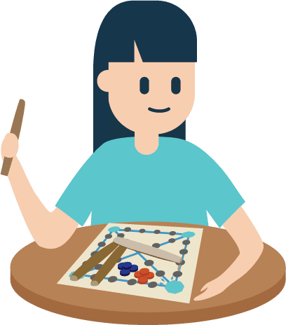 Illustration of playing board game